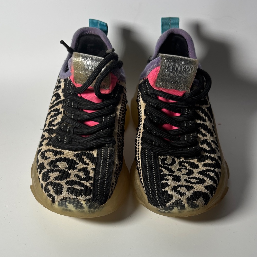 Steve Madden Animal Print Sneakers with Pink and Black Details
